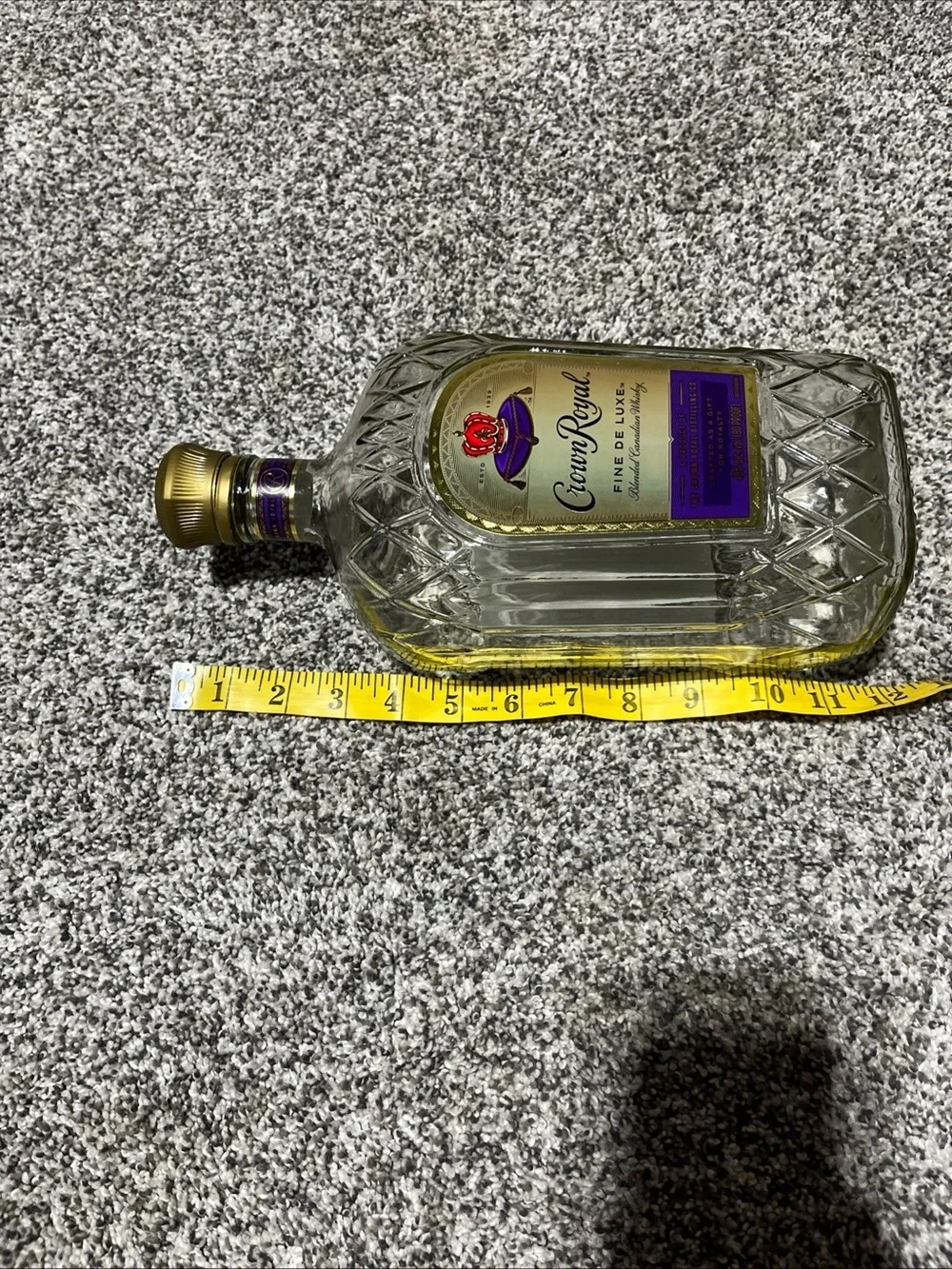 Crown Royal Fine De Luxe Canadian Whisky EMPTY Bottle 1.75 L